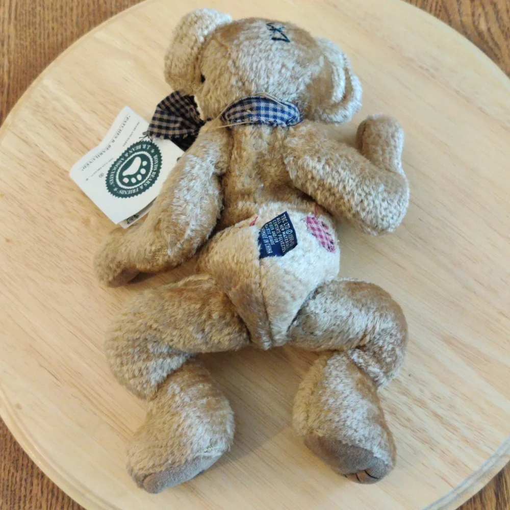 Vtg Boyds Bear- Patches B. Beariluved Plush Dog Toy with Checkered Scarf